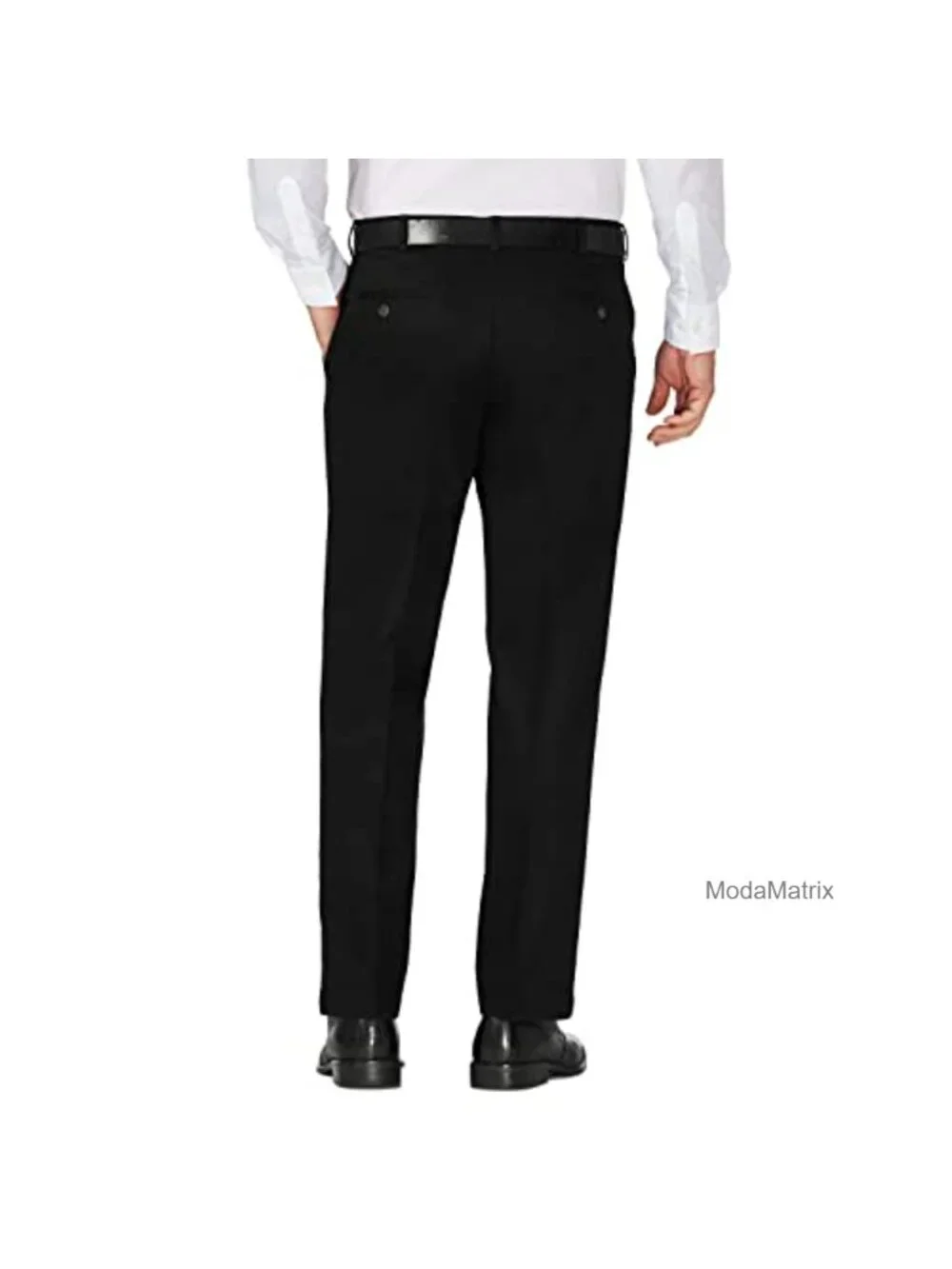 Classic Fit Flat Front Stretch Cotton Dress Pants